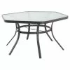 Style Selections Hexagon Dinner Table with Glass Table Top - 56.1 X 27.56" -Style Selections Sales Store 48655049 L