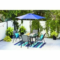 Style Selections Blue Fabric and Steel 7.5-ft Umbrella -Style Selections Sales Store 48655078b L