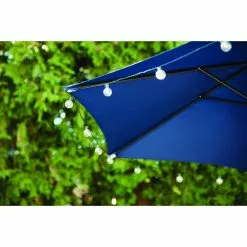 Style Selections Blue Fabric and Steel 7.5-ft Umbrella -Style Selections Sales Store 48655078c L