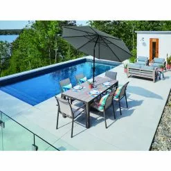 Style Selections Umbrella - 9-ft - Aluminum/Fabric - Grey -Style Selections Sales Store 48655082d L