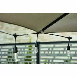 Style Selections Offset Patio Umbrella - Aluminum and Olefin - Tiltable and Rotating - Greige -Style Selections Sales Store 48655104d L