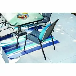 Style Selections Pelham Bay Rectangle Dining Table - Black Steel and Glass - 60-in x 38-in x 28-in 8 Style Selections Pelham Bay Rectangle Dining Table - Black Steel and Glass - 60-in x 38-in x 28-in -Style Selections Sales Store 48655117c L