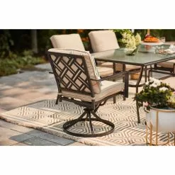 Style Slections Glenn Hill Swivel Patio Chair - Steel and Olefin - Tan - Set of 2 -Style Selections Sales Store 48655119c L