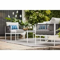 Style Selections 4-Piece Outdoor Conversation Set - Grey and White -Style Selections Sales Store 48655135c L
