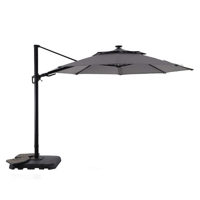Style Selections Olefin Offset Lighted 11-ft Round Hanging Umbrella with Black Metal Frame 3 Style Selections Olefin Offset Lighted 11-ft Round Hanging Umbrella with Black Metal Frame