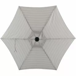 Style Selections Market 7.5-ft Push-Button Round Patio Umbrella with Black Metal Frame