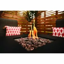 Hartford 5-Piece Patio Set with Gas Fire Table - C-Spring Motion Chairs - Black -Style Selections Sales Store 49095003d L