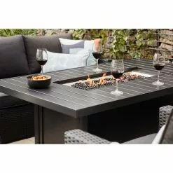 Style Selections 55,000 BTU 64-in Fire Table in Black Aluminum -Style Selections Sales Store 49095004c L