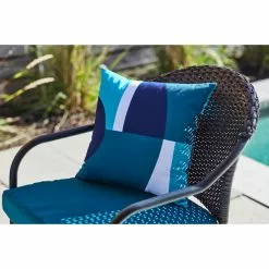 Style Selections Blue Geometric Patterns Outdoor Cushion - 16-in x 16-in -Style Selections Sales Store 49235149d L