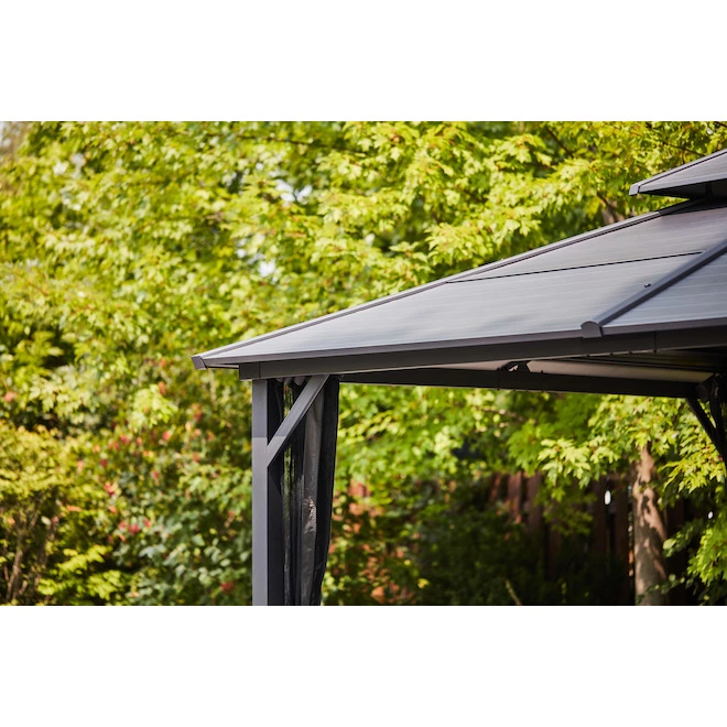 Style Selections Vented Roof Gazebo - 10-ft x 12-ft - Galvanized Steel - Grey 4 Style Selections Vented Roof Gazebo - 10-ft x 12-ft - Galvanized Steel - Grey - Image 3