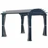 Curved Roof Pergola - 10-ft x 10-ft - Black -Style Selections Sales Store 72255184 L