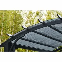 Curved Roof Pergola - 10-ft x 10-ft - Black -Style Selections Sales Store 72255184c L