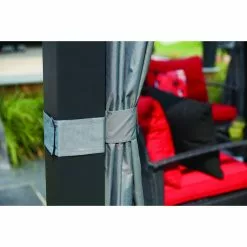 Curved Roof Pergola - 10-ft x 10-ft - Black -Style Selections Sales Store 72255184d L