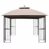 Style Selections Square Gazebo with Vented Double Roof - 10.83-ft x 9.81-ft - Brown -Style Selections Sales Store 72255185 L