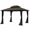 Style Selections 10-ft x 12-ft Brown Gazebo 2 Style Selections 10-ft x 12-ft Brown Gazebo -Style Selections Sales Store 72255186 L