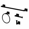 Bathroom Accessory - 4-Piece Set - Matte Black -Style Selections Sales Store 80375144 L